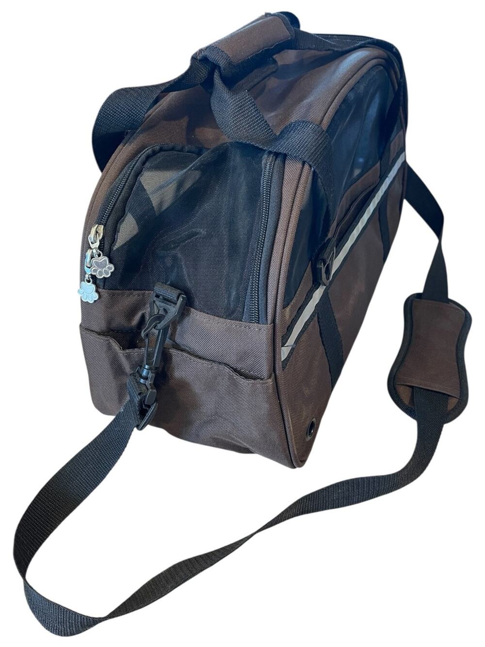 Pet Carrier for Small Dog or Cat 15 x 7 inch Boots & Barkley Brand Brown & Black